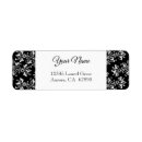 Search for black and white damask return address labels Floral