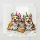 Search for welsh corgi birthday invitations Colourful