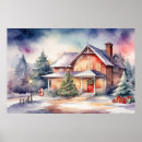 Search for christmas watercolor art Houses