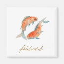Search for blue fish magnets Watercolor