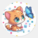 Search for cat and butterflies stickers Animal