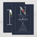 Search for monogram floral blue invitations Flowers