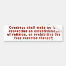 Search for freedom of religion bumper stickers Church and state