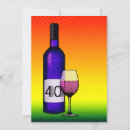 Search for wine 40th birthday invitations Bottle
