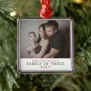 Search for family of three christmas tree decorations New parents