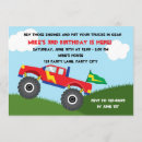 Search for kids monster truck birthday invitations Blue