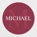 Search for elegant red stickers Initial