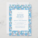 Search for blue floral bridal shower invitations Pretty