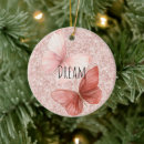 Search for pink butterfly christmas tree decorations Red
