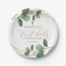 Search for first communion plates Gold cross