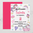 Search for unicorn 2nd birthday invitations Cute