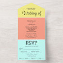 Search for blue and coral wedding invitations Modern