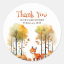 Search for woodland fox baby shower stickers Gender neutral