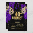 Search for purple balloons birthday invitations Gold