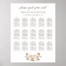 Search for floral wedding seating charts Botanical