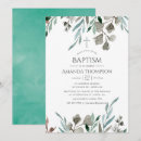 Search for rustic greenery christening invitations Watercolor