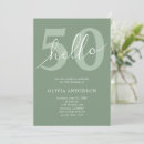 Search for minimal birthday invitations Sage green