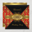 Search for damask 50th birthday invitations Black