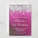 Search for hot pink 21st birthday invitations Glitter