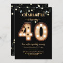 Search for formal 40th birthday invitations Gold