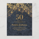 Search for blue and gold 50th birthday invitations Stylish