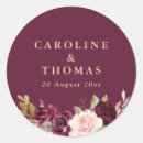 Search for purple floral wedding stickers Elegant