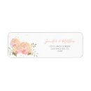 Search for peach floral return address labels Rose