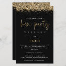 Search for black hens party invitations Glitter