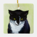 Search for black and white cat christmas tree decorations Tuxedo