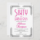 Search for pink 60th birthday invitations Sixty and fabulous