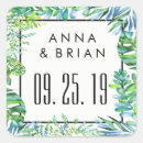 Search for tropical save the date stickers Leaves