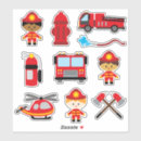 Search for cartoon firefighter stickers For kids