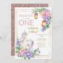 Search for princess floral 1st birthday invitations Unicorn