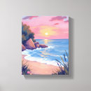Search for pink sunset canvas prints Waves