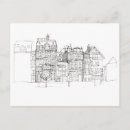 Search for black and white drawing postcards City