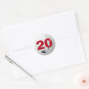 Search for 20th birthday stickers Red
