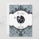 Search for damask baby boy shower invitations Black