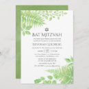 Search for green bar bat mitzvah invitations Watercolor