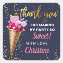 Search for ice cream thank you stickers Girl birthday