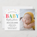 Search for rainbow birth announcement cards Modern