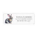 Search for rabbit return address labels Watercolor