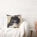 Search for black and white cowhide cushions Cowboy