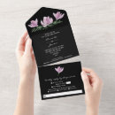 Search for magnolia wedding invitations Black and white