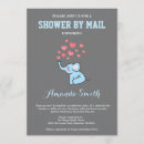 Search for blue elephant baby shower invitations Blue and grey