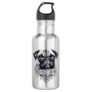 Search for pug water bottles Illustration