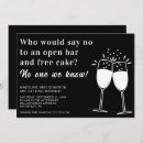 Search for open bar and a wedding invitations Black and white