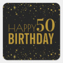 Search for happy 50th birthday stickers Gold glitter