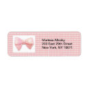 Search for pink gingham return address labels Bow