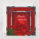 Search for black red silver birthday invitations Rose