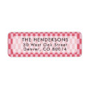 Search for red plaid return address labels Retro